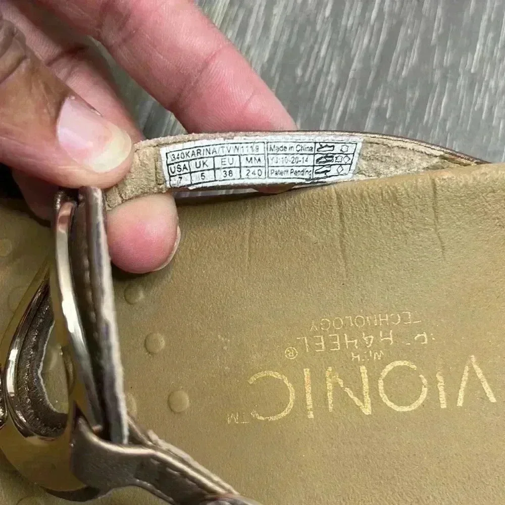 Vionic Karina Toe Post Flip Flop Sandal Concealed Orthotic Arch Support Size 7 - Picture 6 of 6